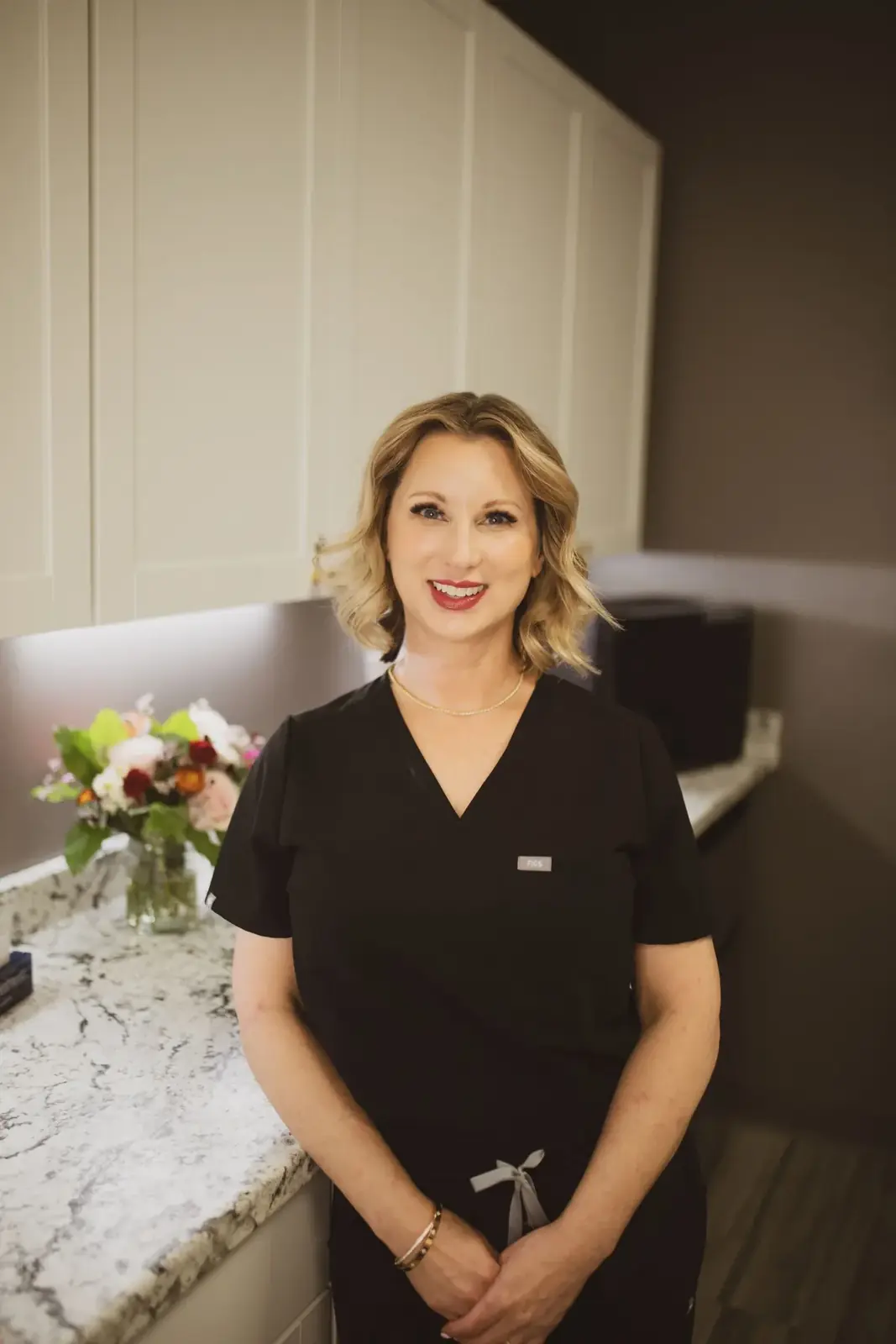 Jennifer, Master Esthetician and founder of Dermáge Aesthetics, in the Vancouver WA studio