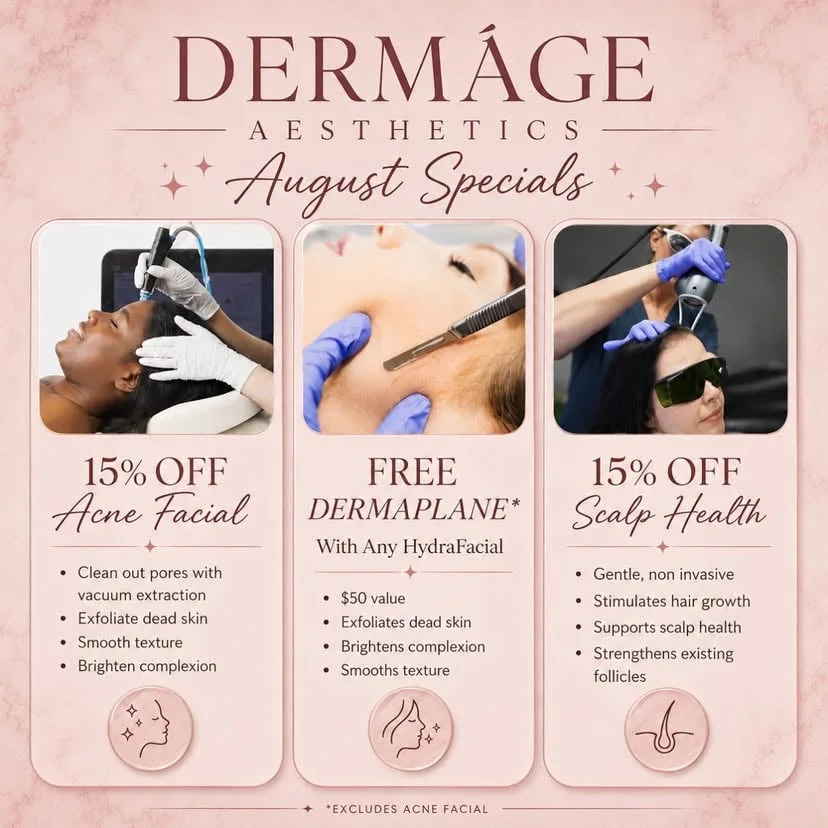 August skincare specials at Dermáge Aesthetics